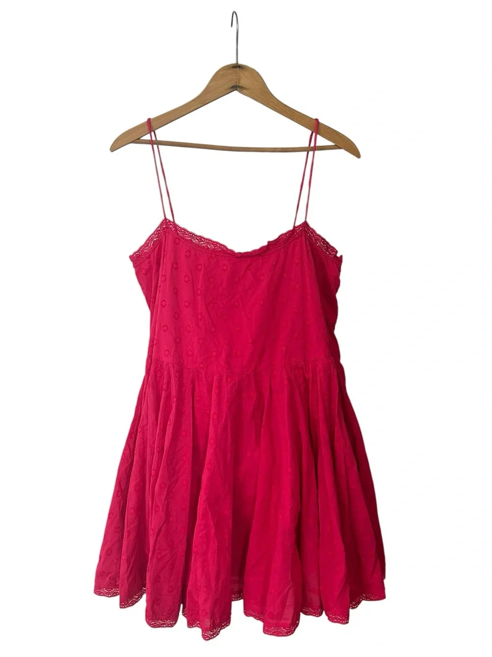 NWT Ulla Johnson | Hot Pink Beatriz Spaghetti Strap Embroidered Mini Dress Sz 10
